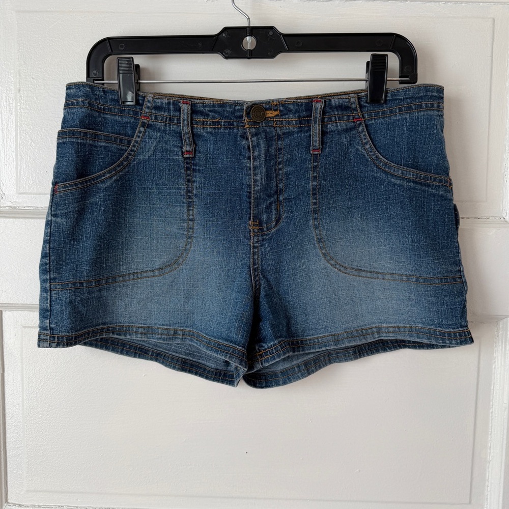 3/$20 π₯ Blue Denim Jean Micro Miniβ Shorts Y2K Cargo Pockets Stretch Streetwear - Picture 8 of 11